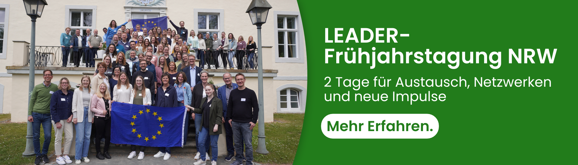 Gruppenbild und Infos zur LEADER-Frühjahrstagung bei Klick auf das Bild